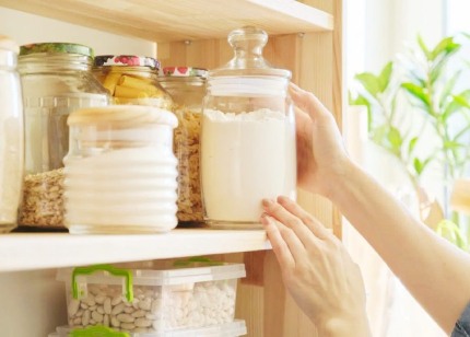 Glass jars for kitchen